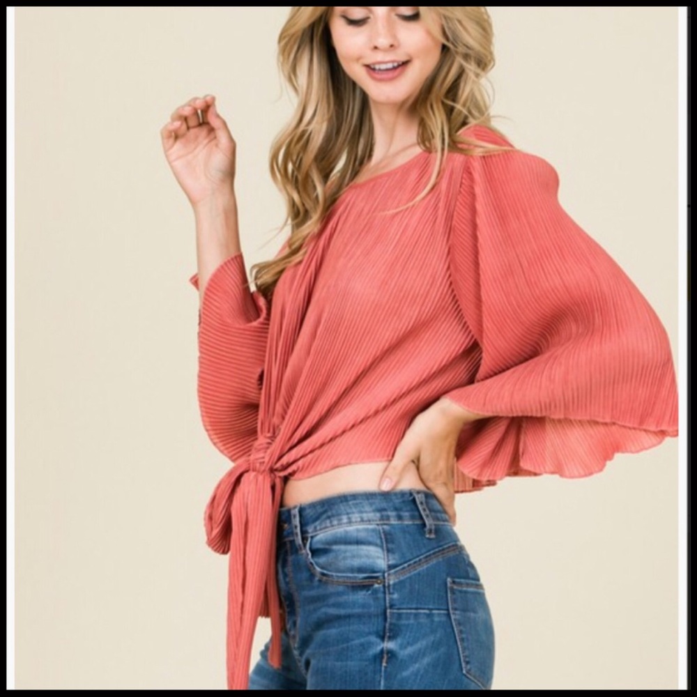 Tie-Front Flutter Sleeve - Picture 2 of 5